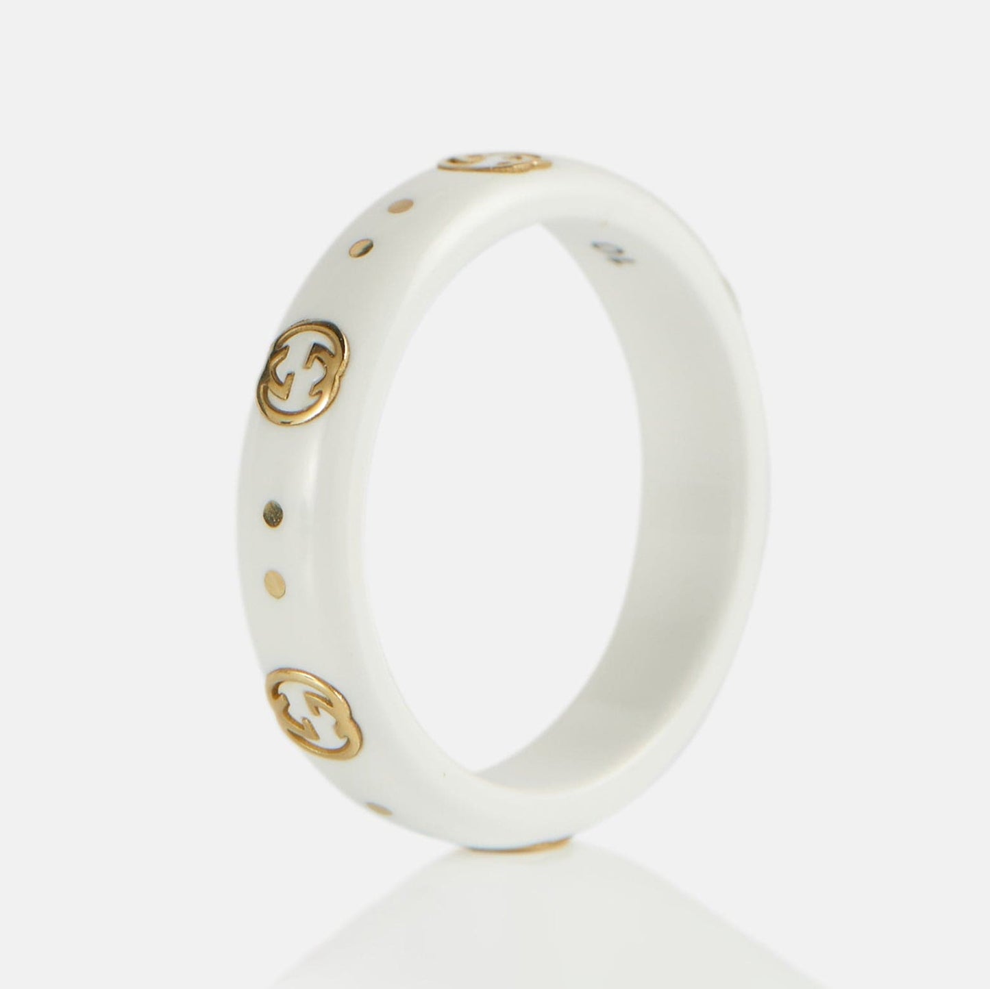 Bague en zircone blanche icône Double G 18 carats