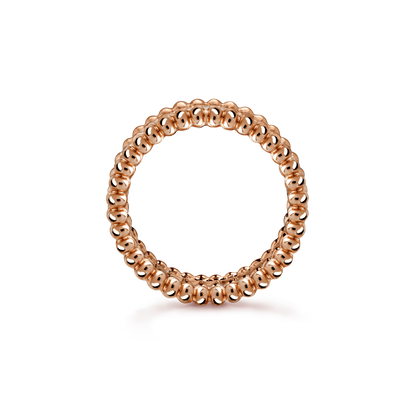 18K Rose Gold Perlée Diamonds Ring