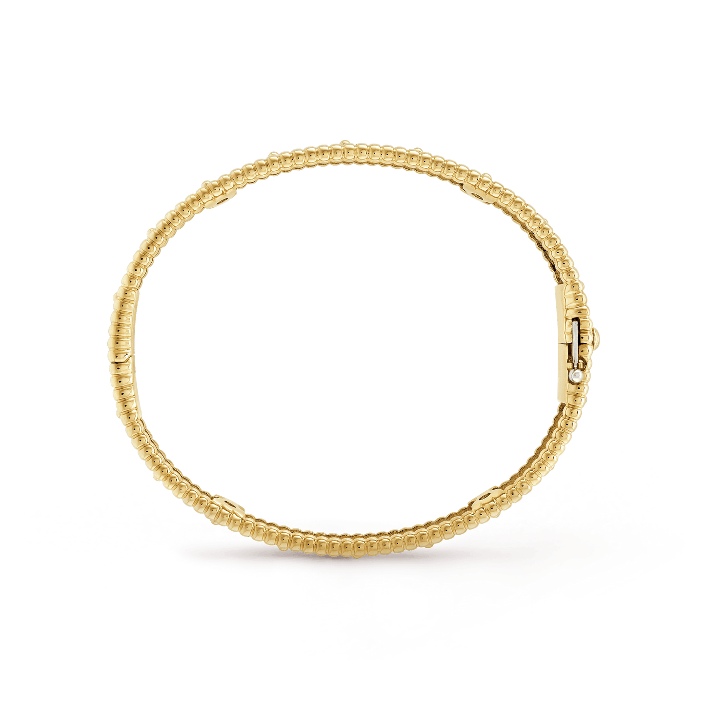 18K Yellow Gold Perlée Clovers Bracelet