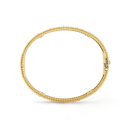 18K Yellow Gold Perlée Clovers Bracelet