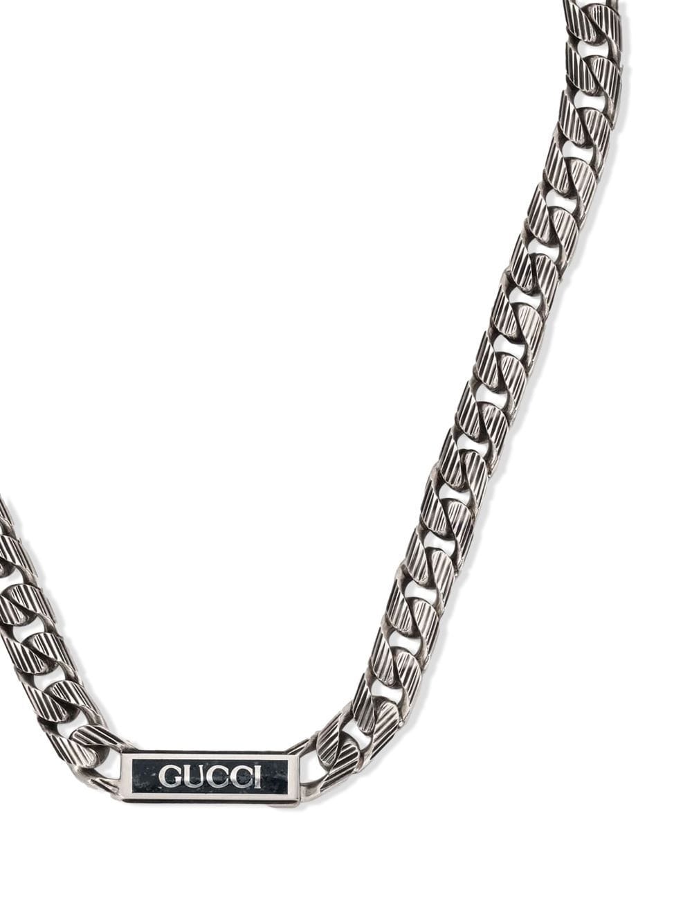 Double G Logo Enamel Chain Necklace