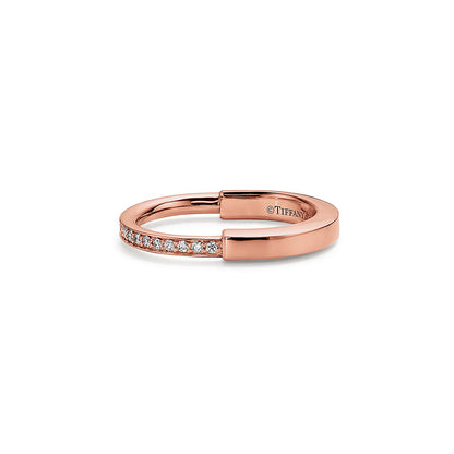 18K T Lock Diamonds Rose Gold Ring