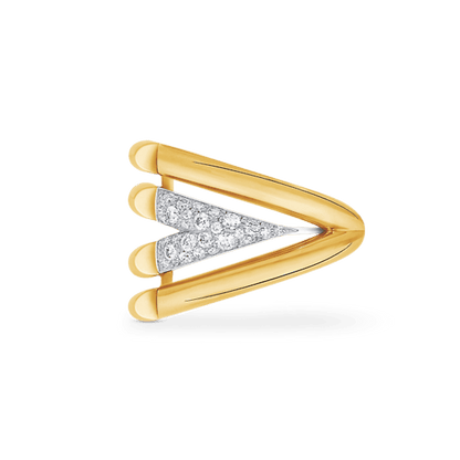 18K Louis Volt Upside Down Diamonds Ring