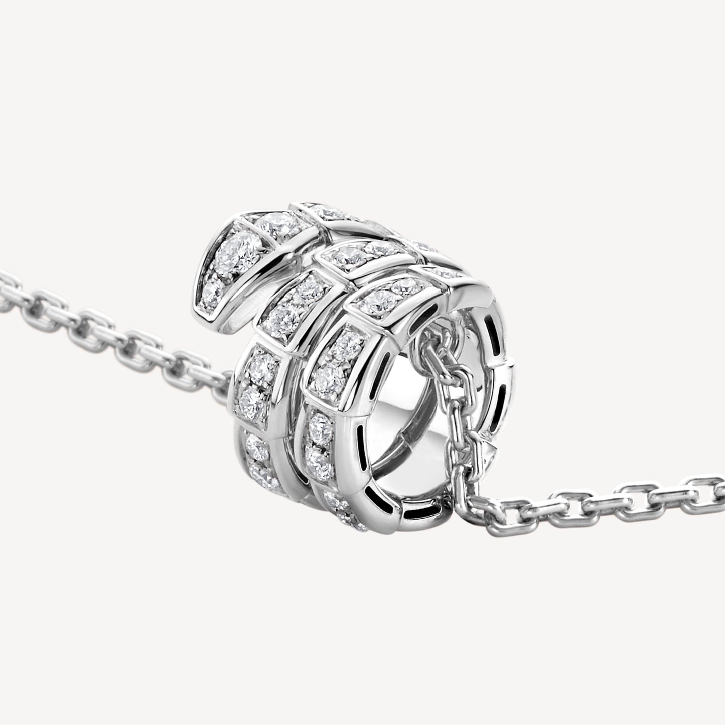 18K BV Serpenti Viper Pave Diamonds Necklace