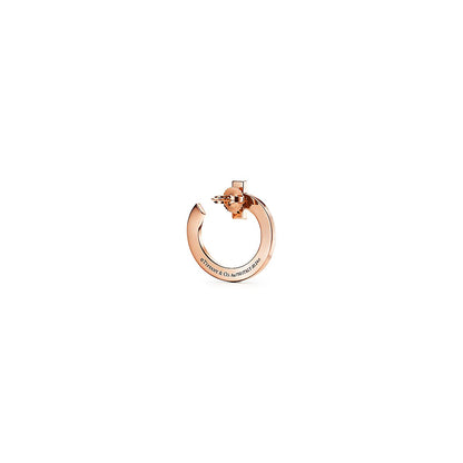 18K T T1 Open Hoop Rose Gold Earrings