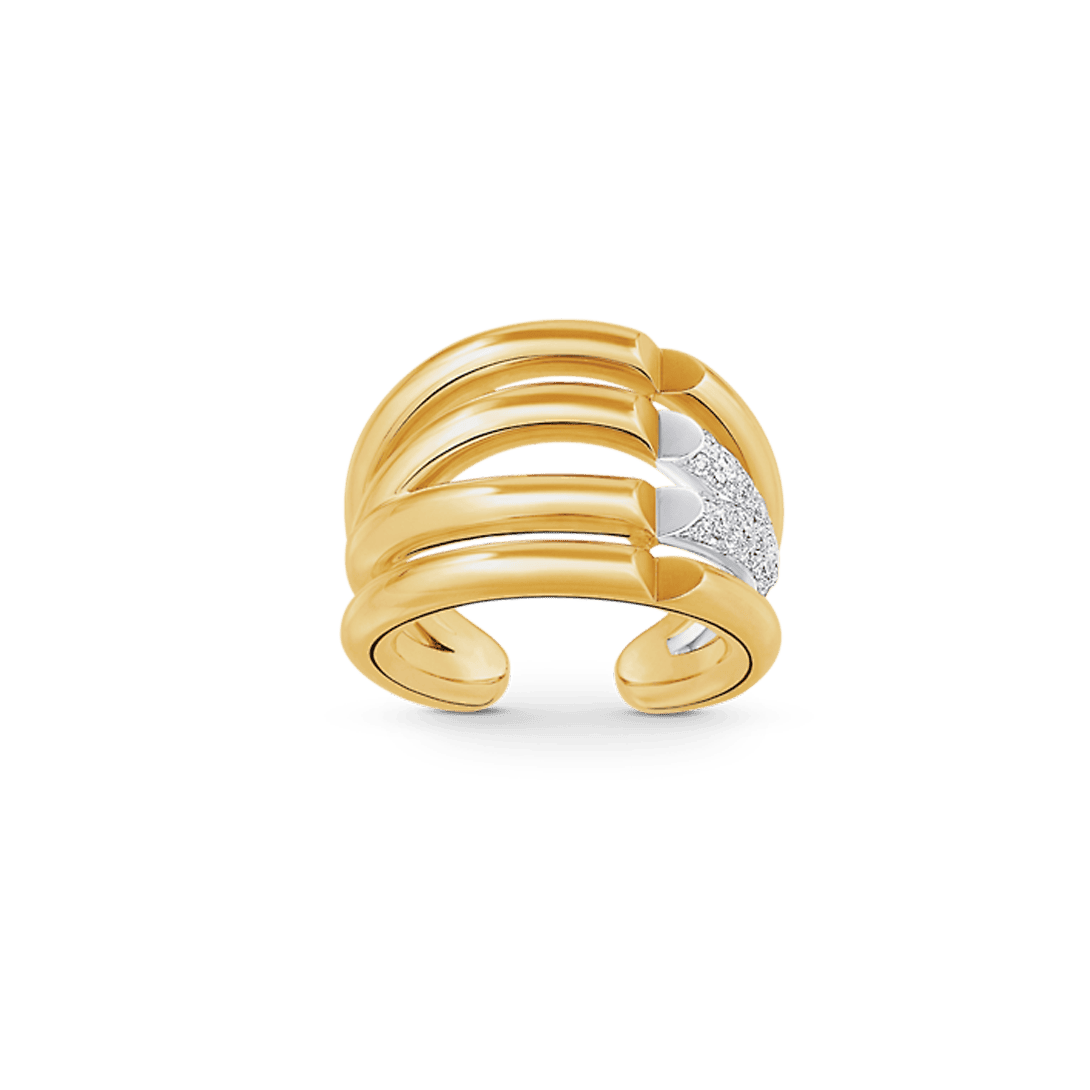 18K Louis Volt Upside Down Diamonds Ring