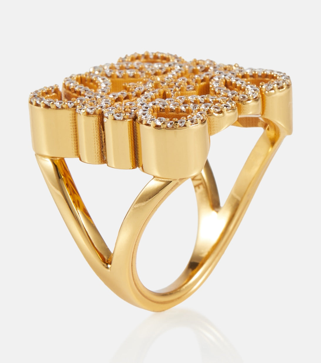 18K Anagram Crystals Ring