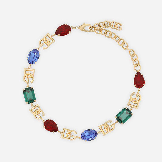 18K DG Crystals Choker Necklace