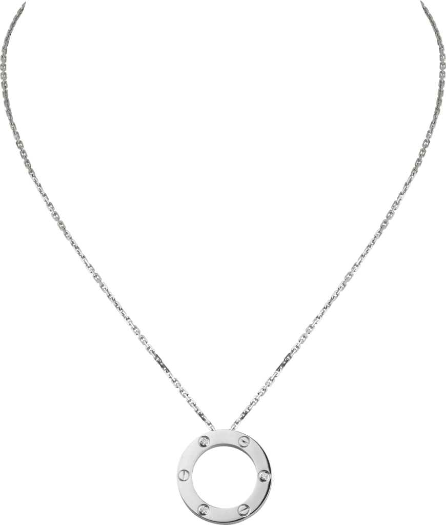 Collier Love pavé de diamants 18 carats