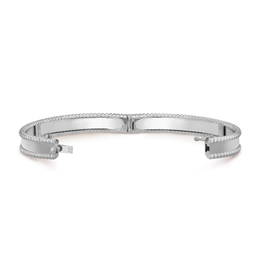 18K White Gold Perlée Signature Bracelet