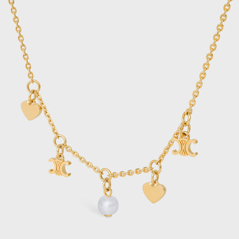 18K Celine Coeur Pearl Necklace