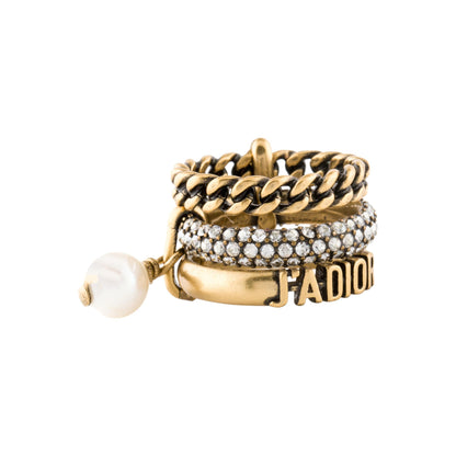 18K CD Pearl & Crystal J'Adior Rings