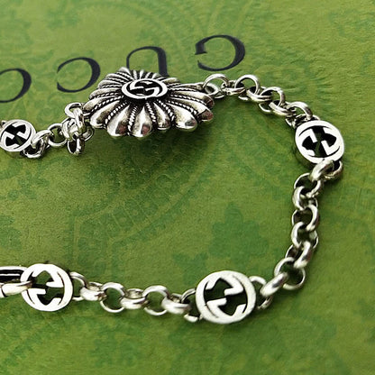 Double G Interlocking G Heart Bracelet