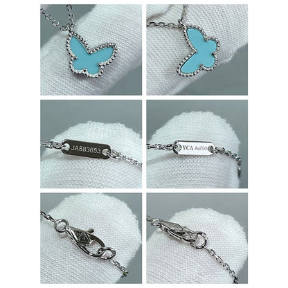 18K Sweet Alhambra Blue Butterfly Necklace