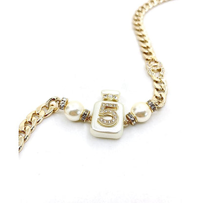 18K CC No. 5 Perfume Bottle Pendant Necklace