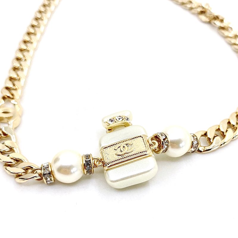 18K CC No. 5 Perfume Bottle Pendant Necklace