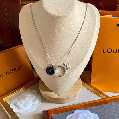 18K Louis Monogram Charms Necklace
