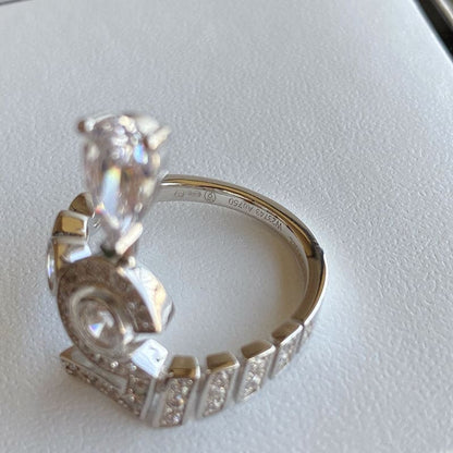 18K CC Diamond No.5 Drop Ring