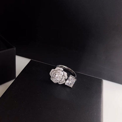 18K CC Diamond Camelia Ring