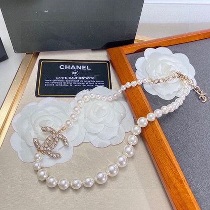 18K CC 100TH ANNIVERSARY Pearl Chain Necklace