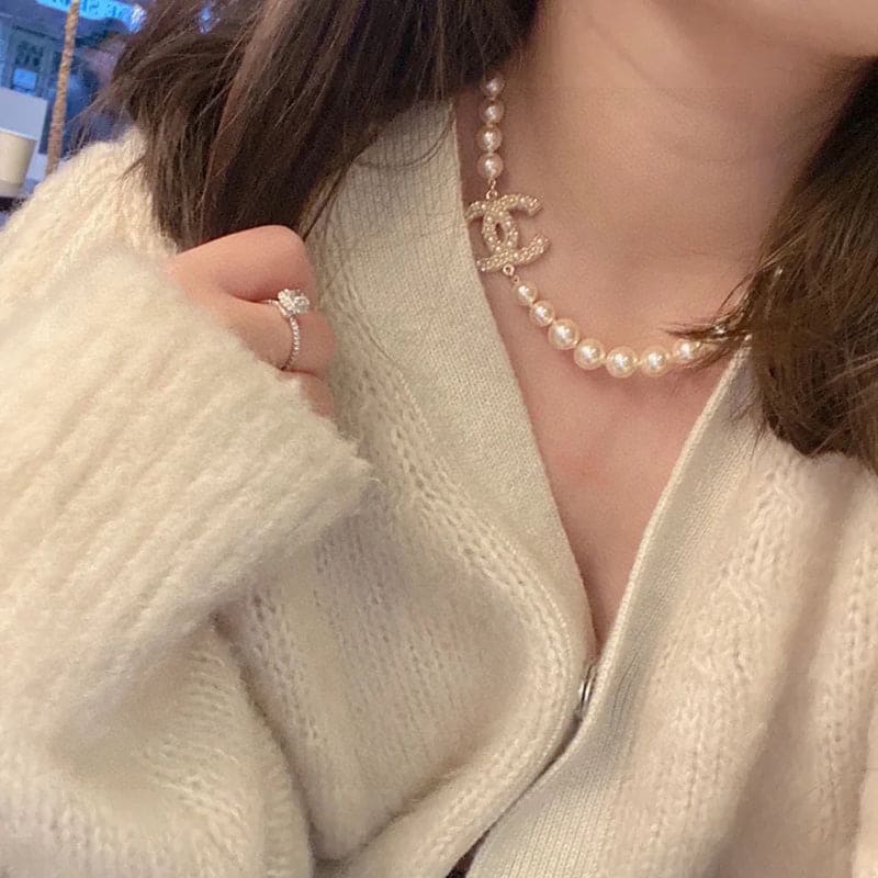 18K CC 100TH ANNIVERSARY Pearl Chain Necklace