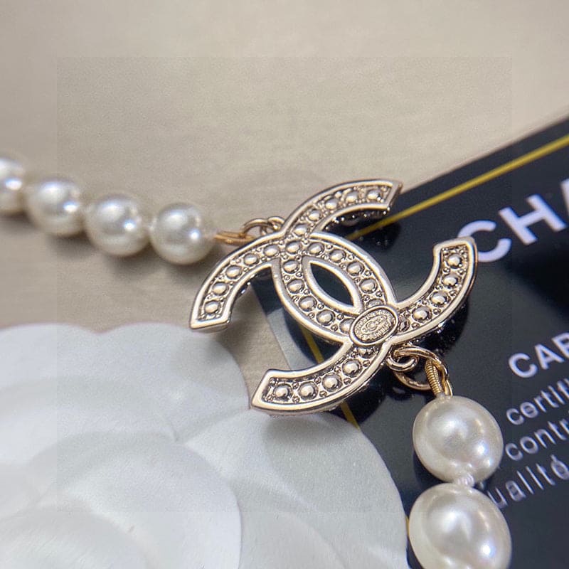 18K CC 100TH ANNIVERSARY Pearl Chain Necklace