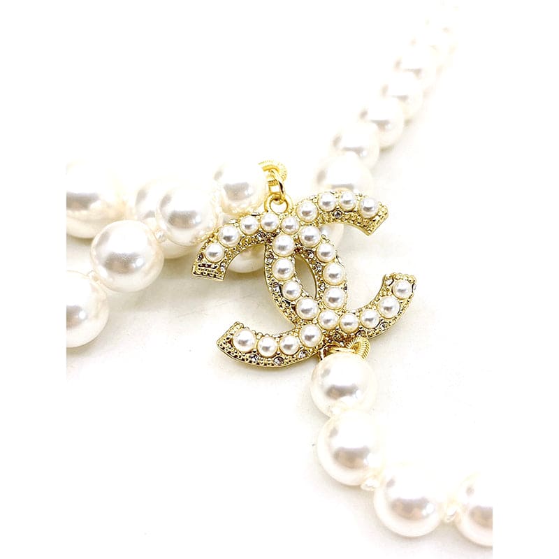 18K CC 100TH ANNIVERSARY Pearl Chain Necklace