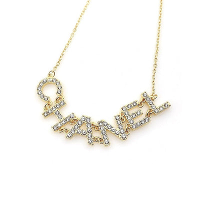 18K CC Crystal 90's Icon Logo Necklace