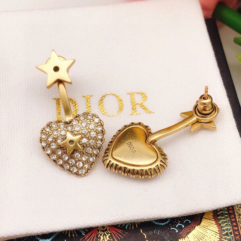 18K CD Star & Heart Earrings