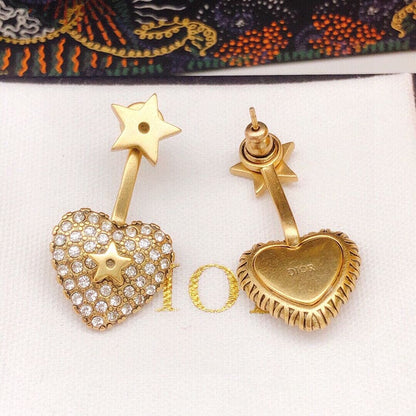 18K CD Star & Heart Earrings