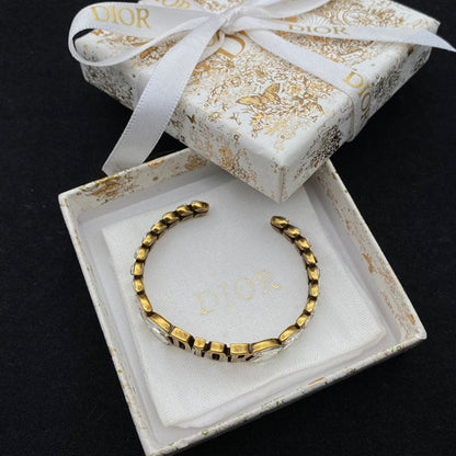 Bracelet manchette en cristal vintage CD 18K