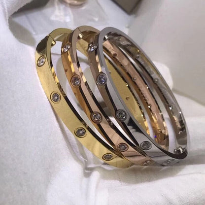 18K Rose Gold Ten Diamonds Love Bracelet
