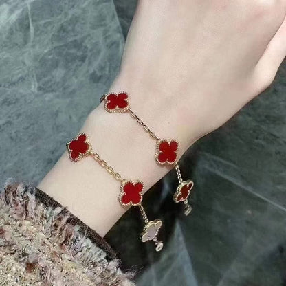 Bracelet Trèfle Cornaline Vintage Alhambra Cinq Motifs 18K