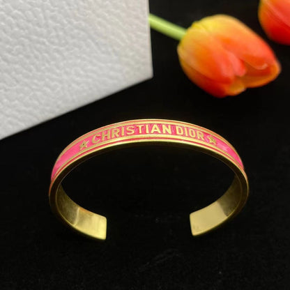 18K CD Pink Code Bangle Bracelet