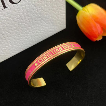 18K CD Pink Code Bangle Bracelet