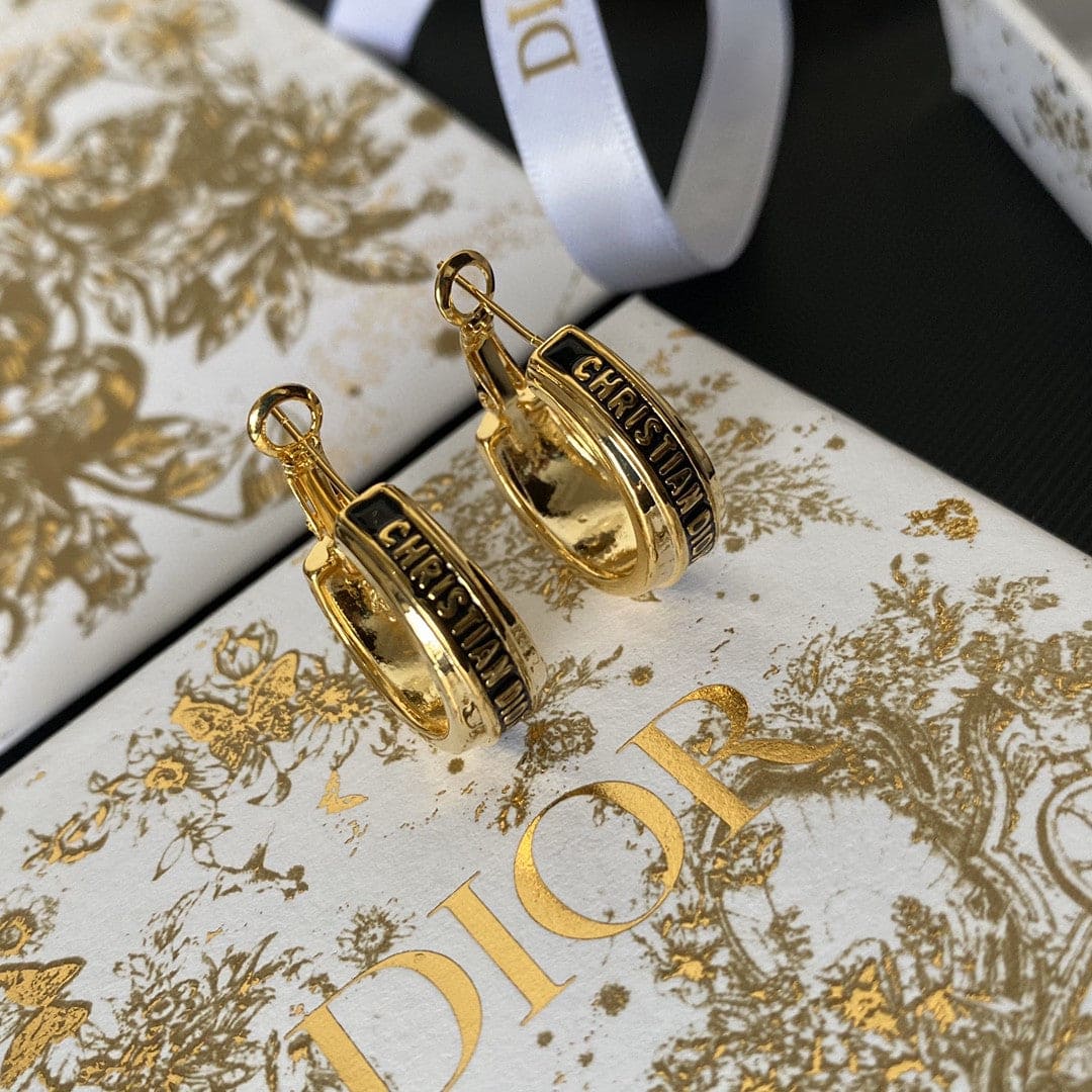 18K CD Code Earrings