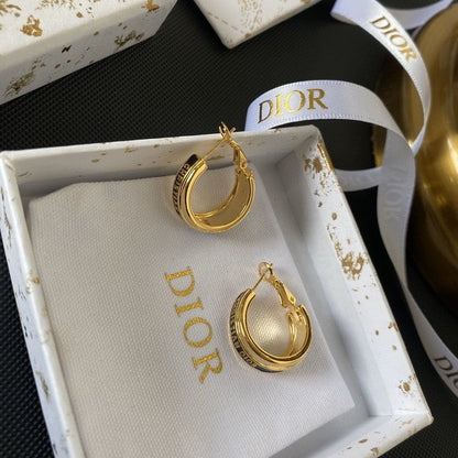 18K CD Code Earrings