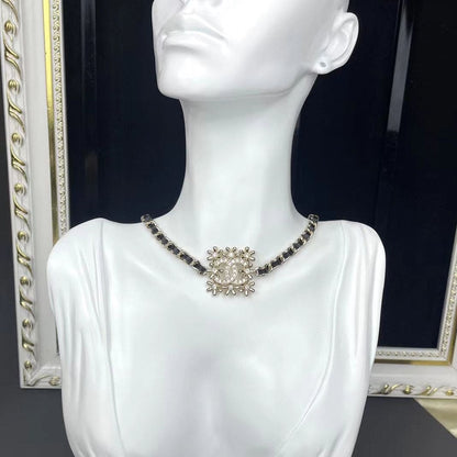 18K CC Lambskin Choker Necklace