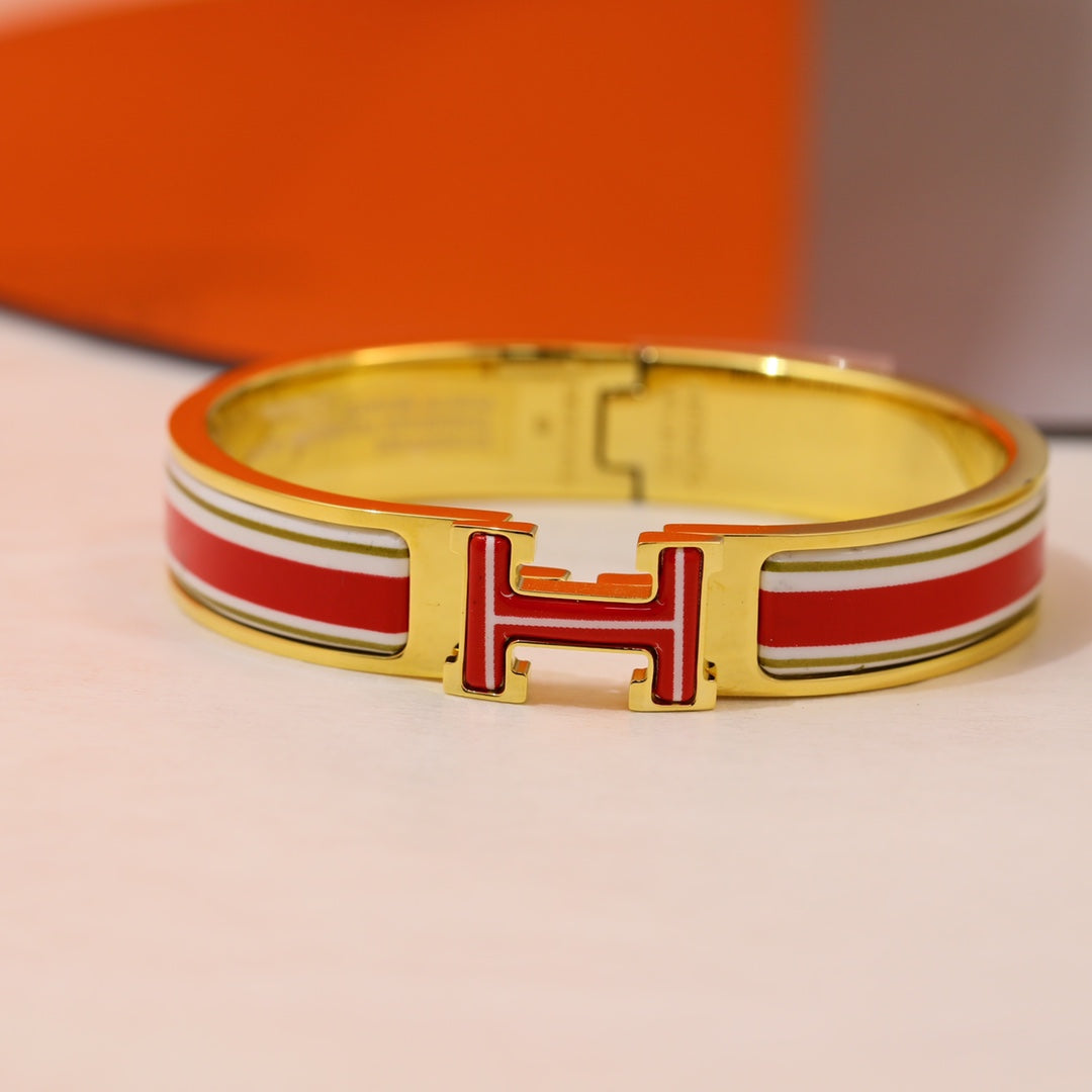 Bracelet Clic H rouge et blanc 18 carats