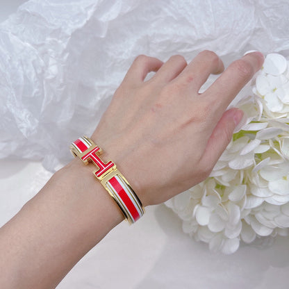 Bracelet Clic H rouge et blanc 18 carats