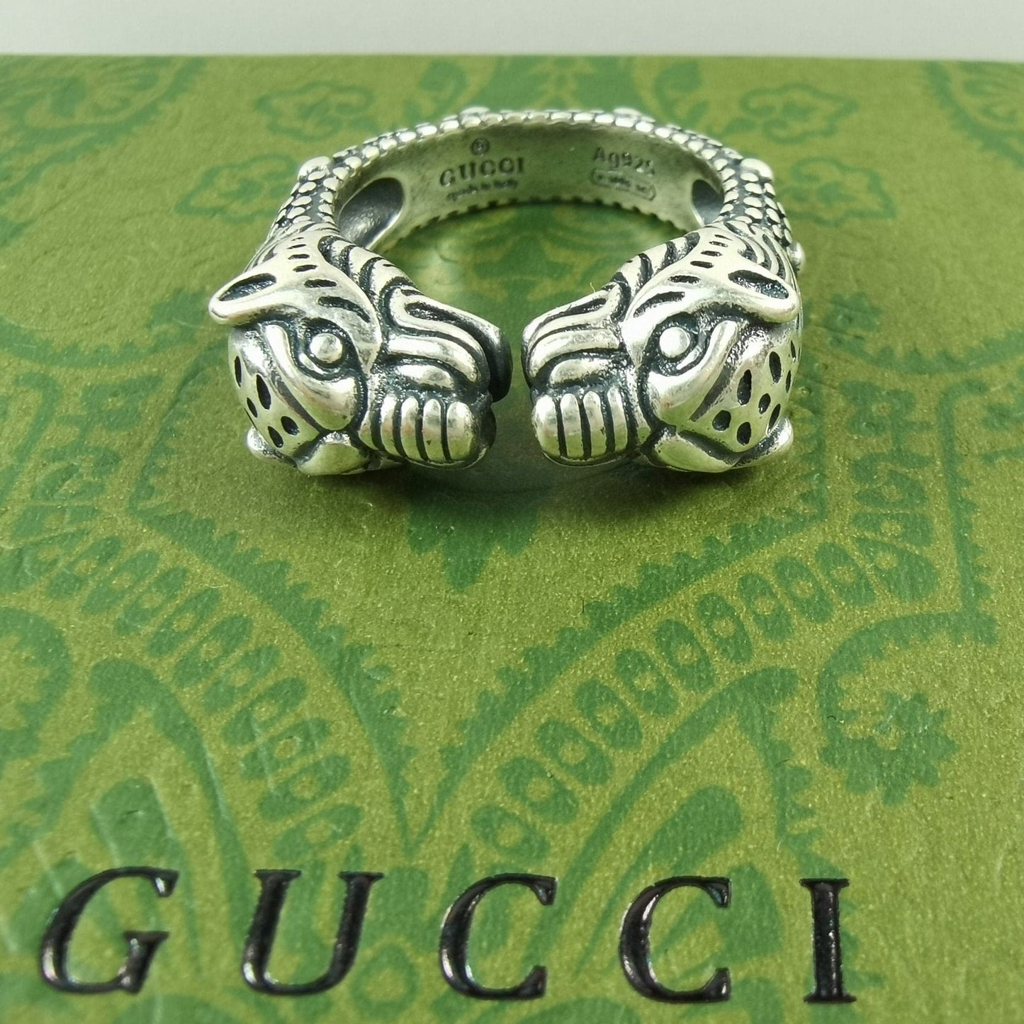 Double G Tiger Head Ring