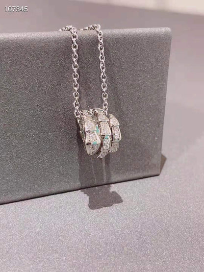 18K BV Serpenti Viper Pave Diamonds Necklace