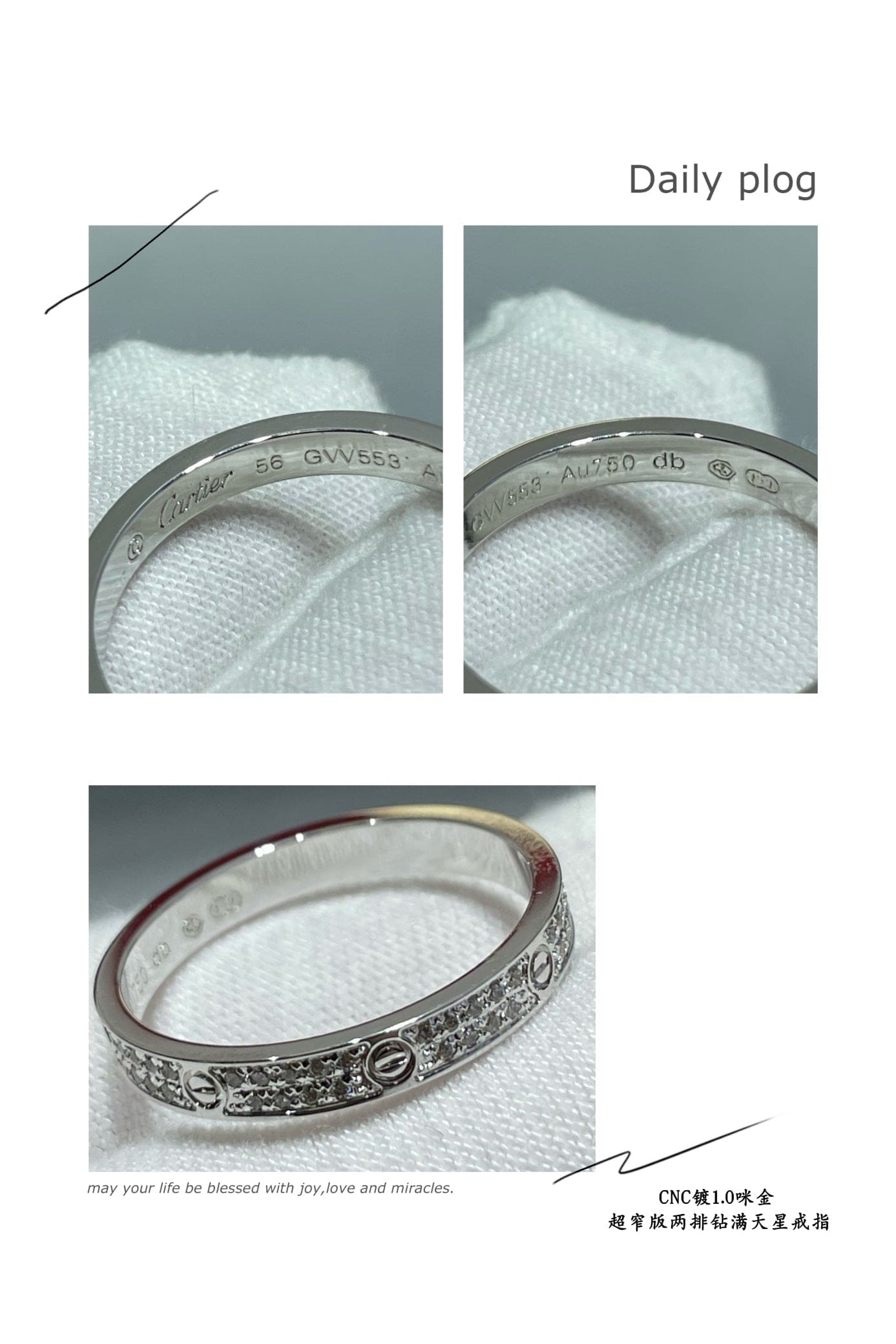 18K Love Diamond-Paved 3mm Ring