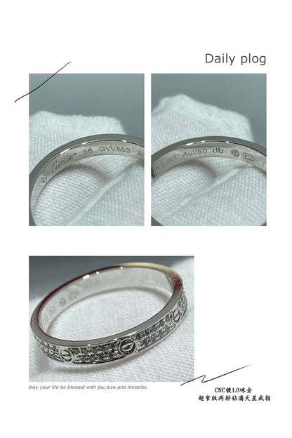 18K Love Diamond-Paved 3mm Ring