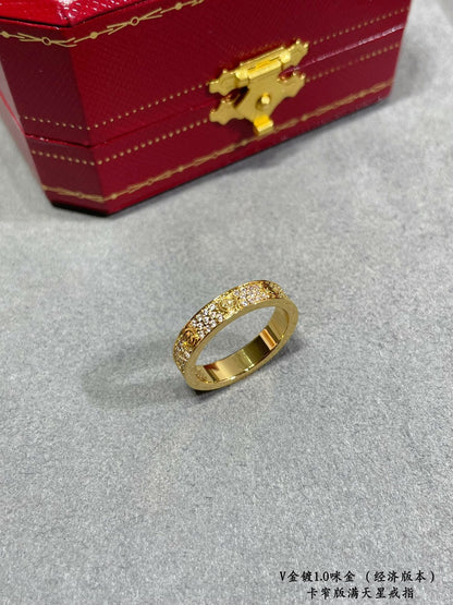 18K Love Diamond-Paved 3mm Ring