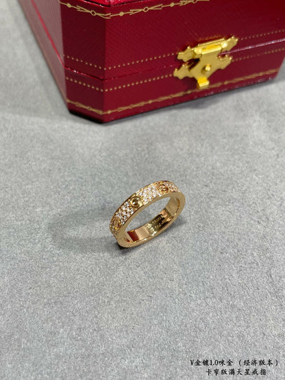 18K Love Diamond-Paved 3mm Ring