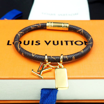 18K Louis NBA Hang It Leather Bracelet