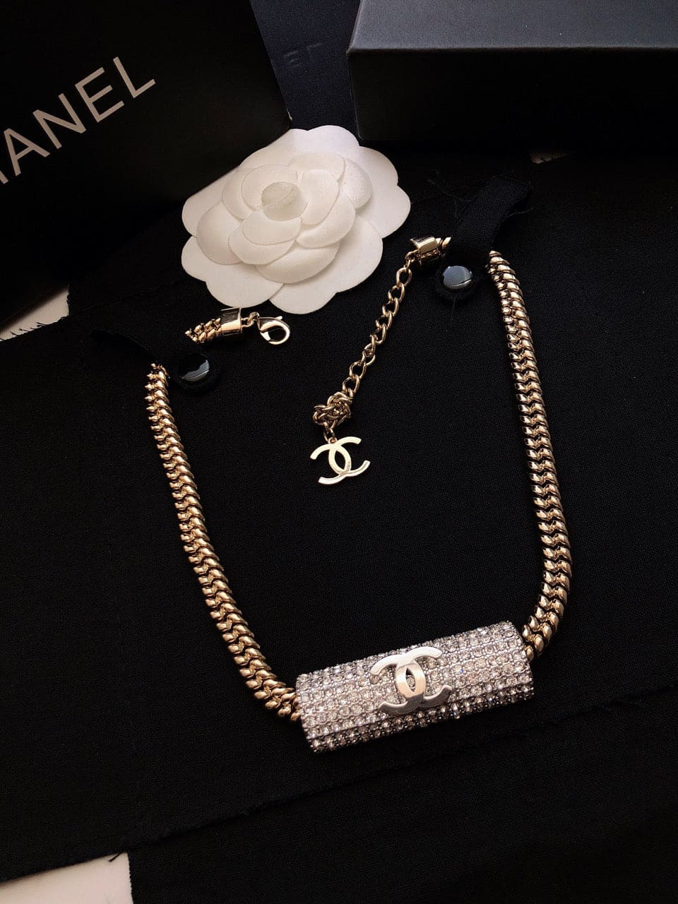 18K CC Diamonds Chain Necklace