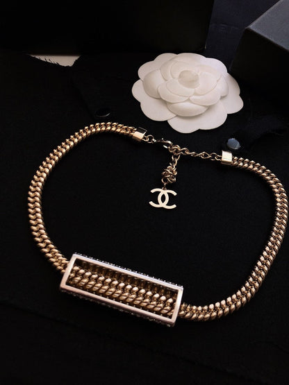 18K CC Diamonds Chain Necklace