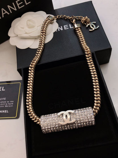 18K CC Diamonds Chain Necklace